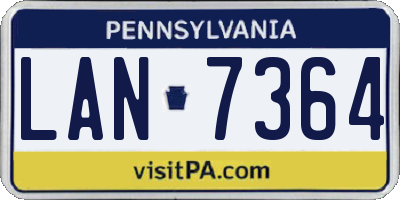PA license plate LAN7364
