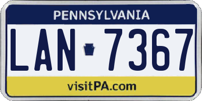 PA license plate LAN7367