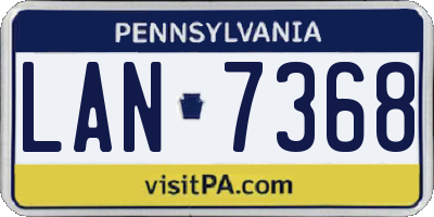 PA license plate LAN7368