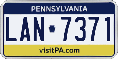 PA license plate LAN7371