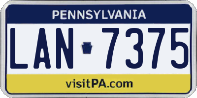 PA license plate LAN7375