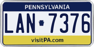 PA license plate LAN7376