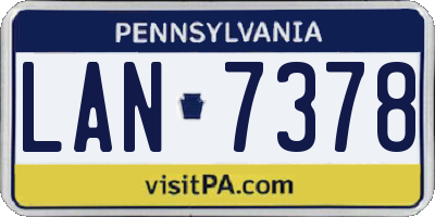 PA license plate LAN7378