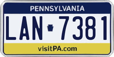 PA license plate LAN7381