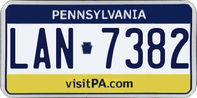 PA license plate LAN7382