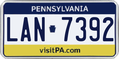 PA license plate LAN7392