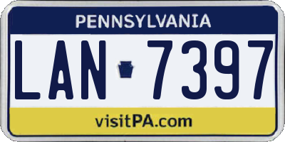 PA license plate LAN7397