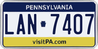 PA license plate LAN7407