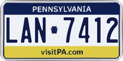 PA license plate LAN7412