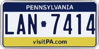 PA license plate LAN7414