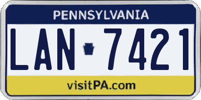 PA license plate LAN7421