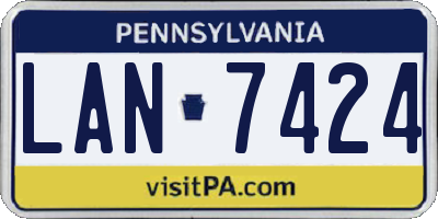 PA license plate LAN7424