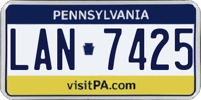 PA license plate LAN7425