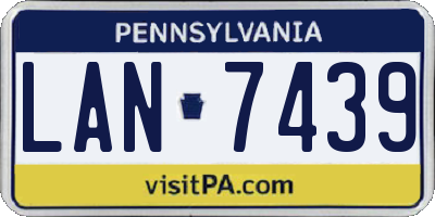 PA license plate LAN7439