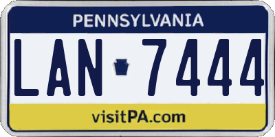 PA license plate LAN7444