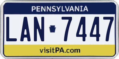 PA license plate LAN7447