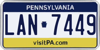 PA license plate LAN7449