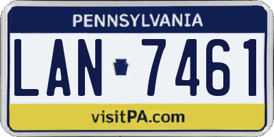 PA license plate LAN7461
