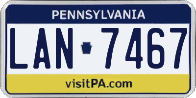 PA license plate LAN7467