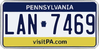 PA license plate LAN7469