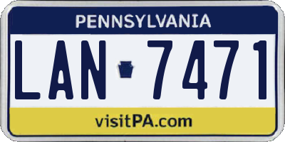 PA license plate LAN7471
