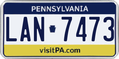 PA license plate LAN7473