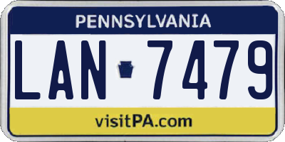 PA license plate LAN7479