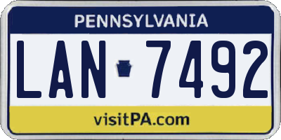 PA license plate LAN7492