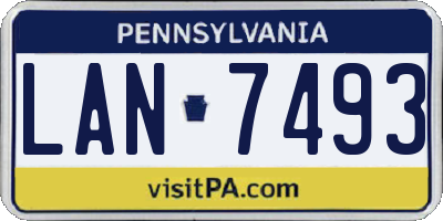 PA license plate LAN7493