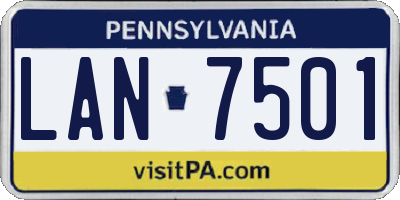 PA license plate LAN7501