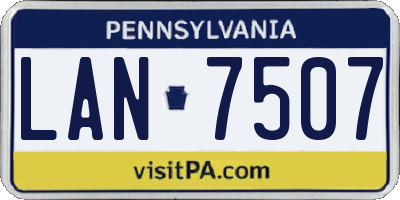 PA license plate LAN7507