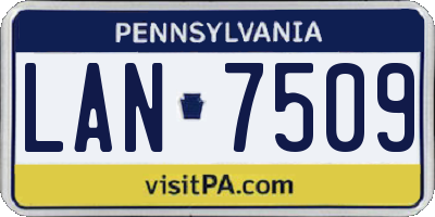 PA license plate LAN7509