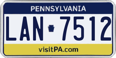 PA license plate LAN7512