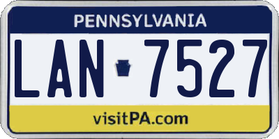 PA license plate LAN7527