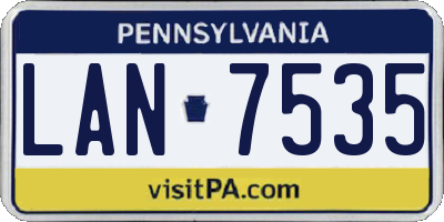 PA license plate LAN7535