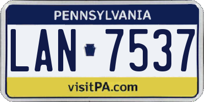 PA license plate LAN7537