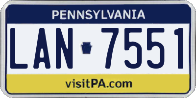 PA license plate LAN7551
