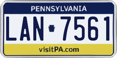 PA license plate LAN7561