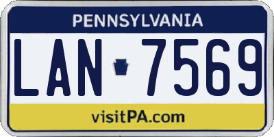 PA license plate LAN7569