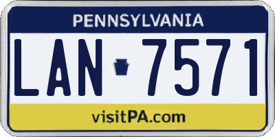 PA license plate LAN7571