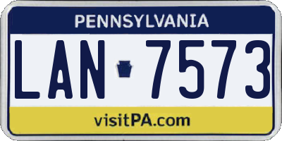 PA license plate LAN7573