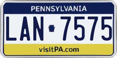 PA license plate LAN7575