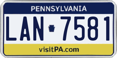 PA license plate LAN7581