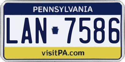 PA license plate LAN7586