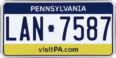 PA license plate LAN7587
