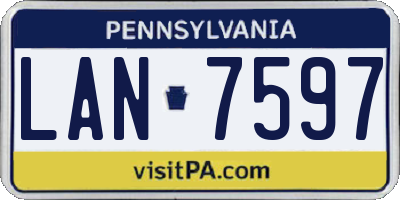PA license plate LAN7597