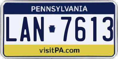 PA license plate LAN7613