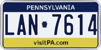 PA license plate LAN7614