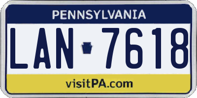 PA license plate LAN7618