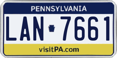 PA license plate LAN7661